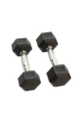 OLİMPİK KAUÇUK KAPLI KÖŞELİ DUMBELL 10 KG - 3