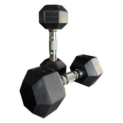 OLİMPİK KAUÇUK KAPLI KÖŞELİ DUMBELL 20 KG - 1