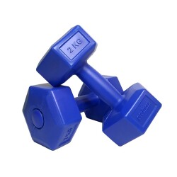 PLASTİK DUMBELL KÖŞELİ PDB-2 2 KG MAVİ - 1