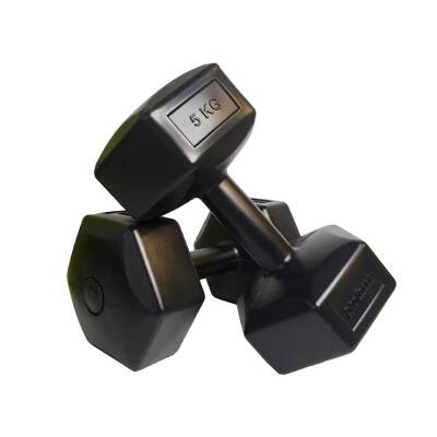 PLASTİK DUMBELL KÖŞELİ PDB-5 5 KG SİYAH - 1