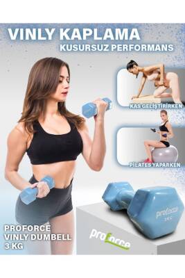 VİNİLY KÖŞELİ DUMBELL 3 KG - 2