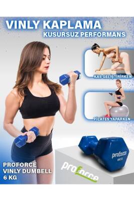 VİNİLY KÖŞELİ DUMBELL 6 KG - 2